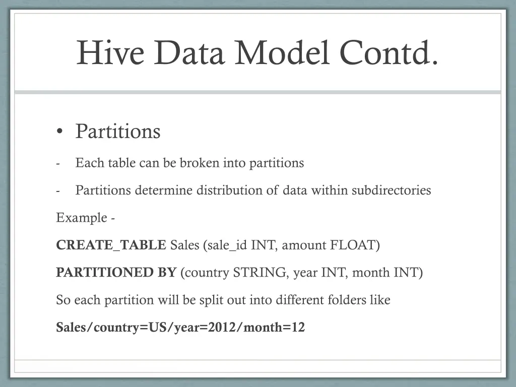 hive data model contd 1