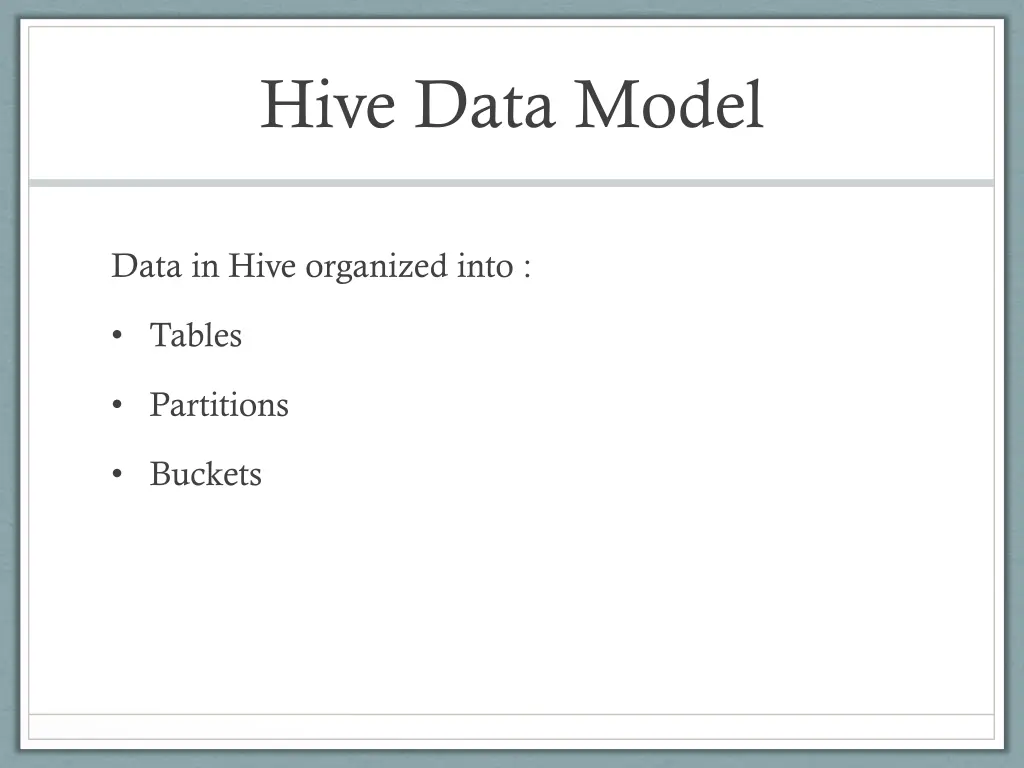 hive data model