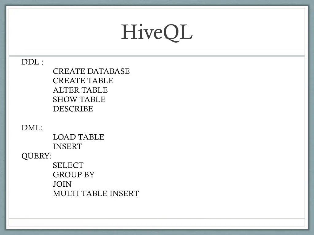 hiveql