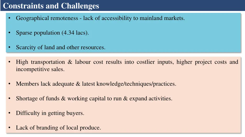 constraints and challenges