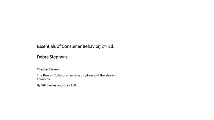 essentials of consumer behavior 2 essentials