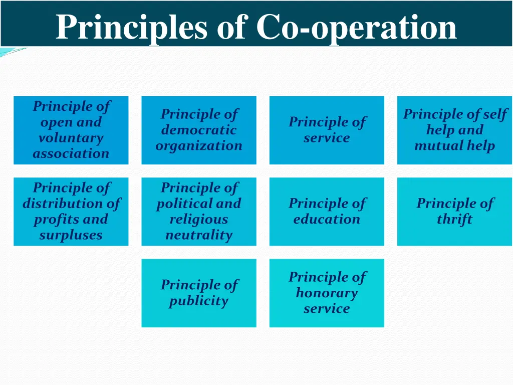 principles of co operation