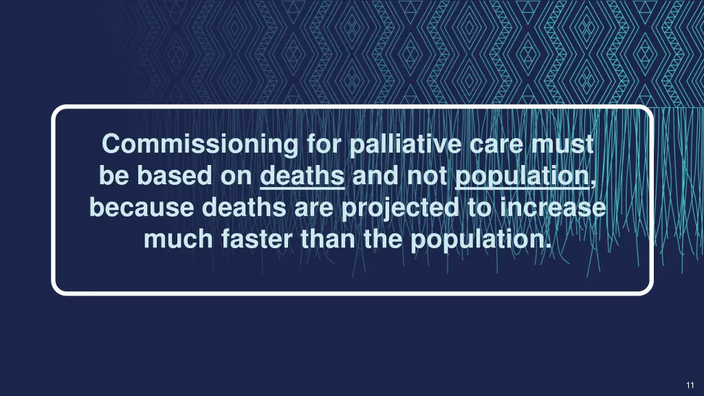 commissioning for palliative care must be based