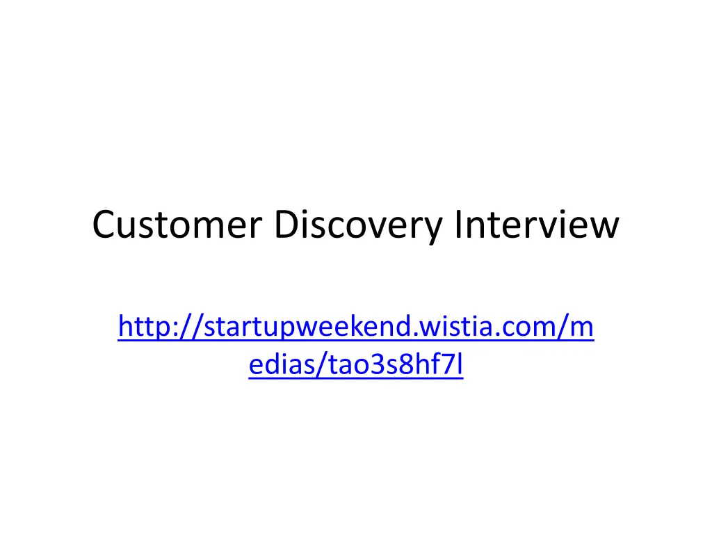 customer discovery interview