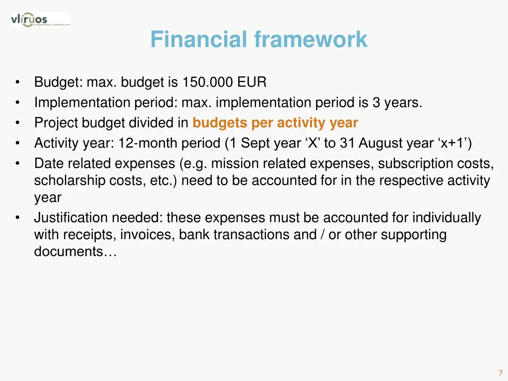 financial framework