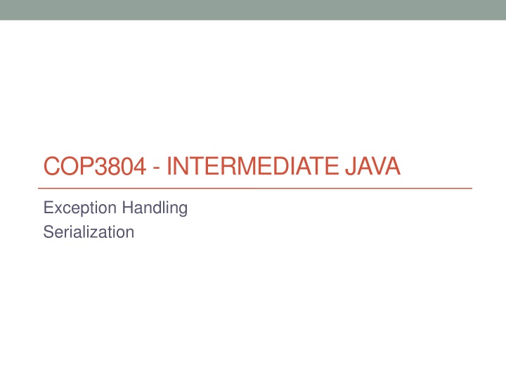 cop3804 intermediate java