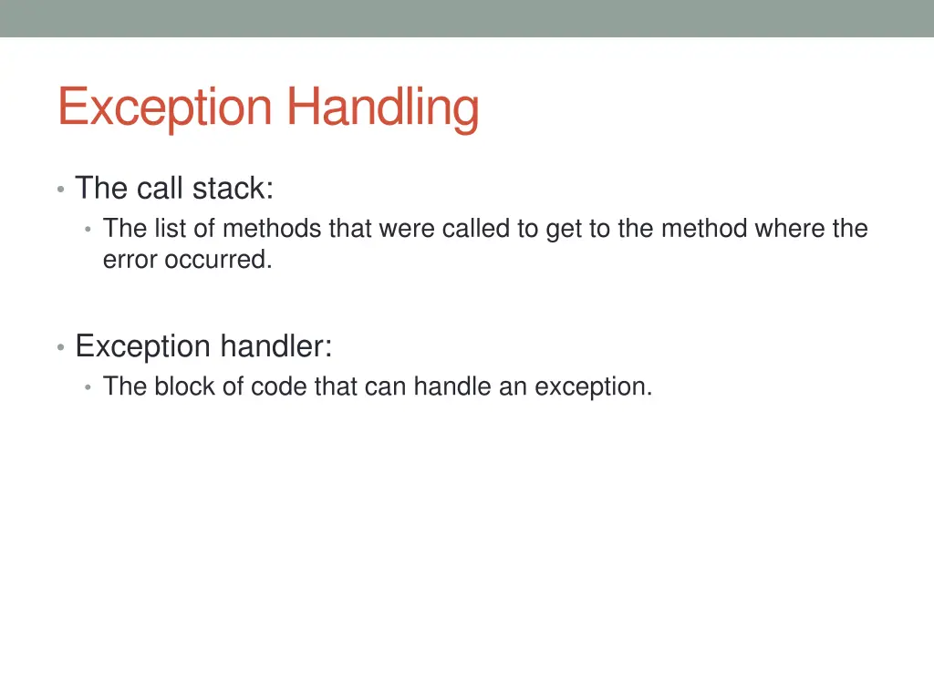 exception handling