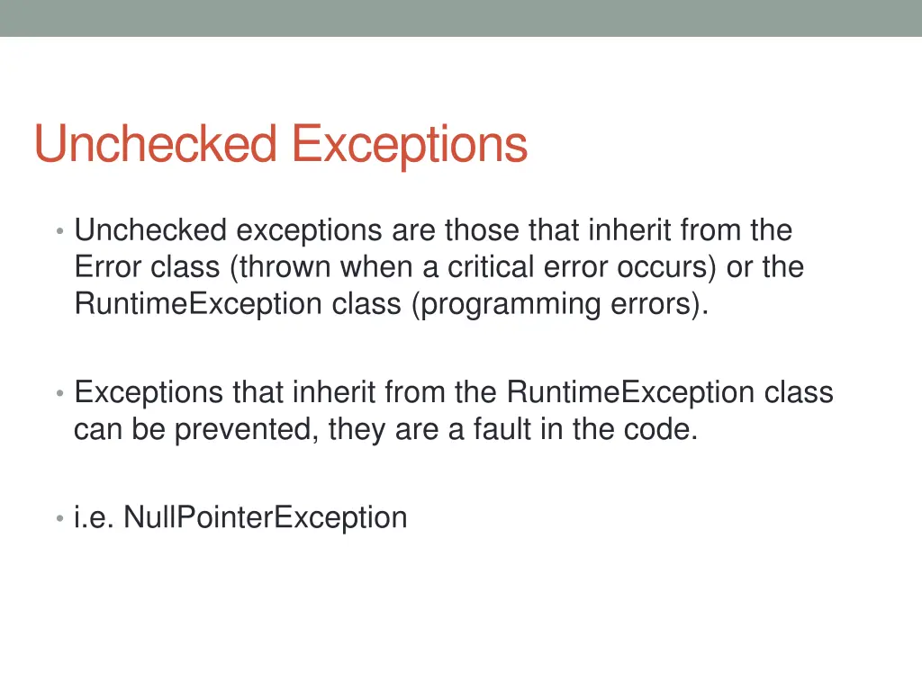 unchecked exceptions