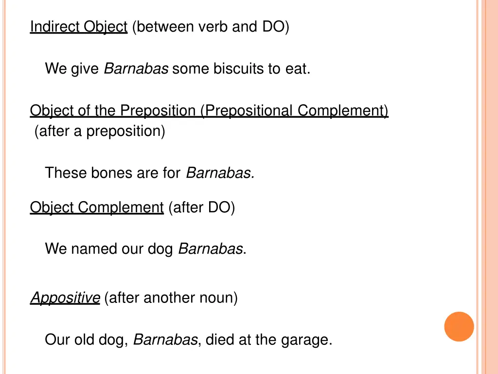 indirect object between verb and do