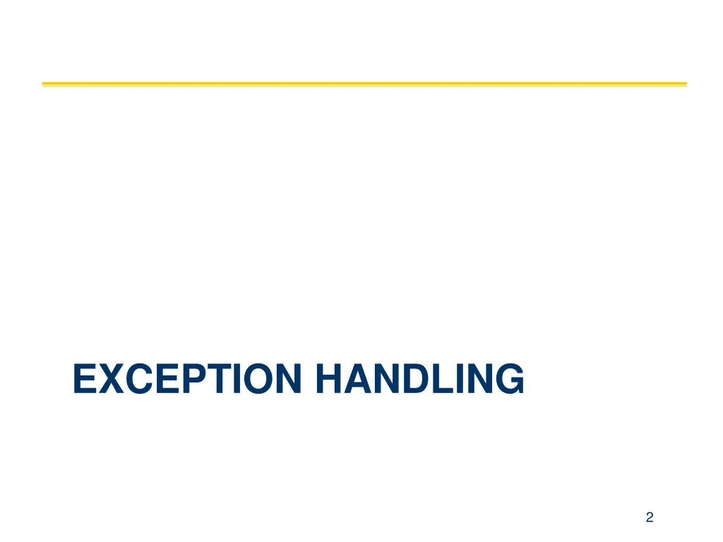 exception handling