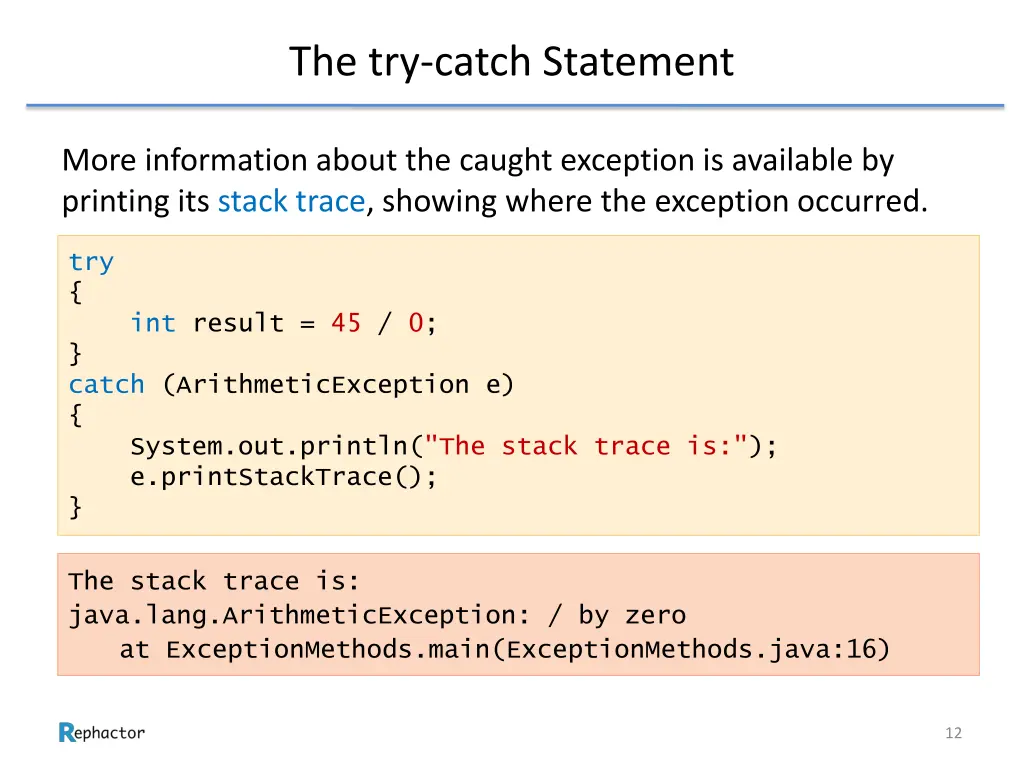 the try catch statement 4