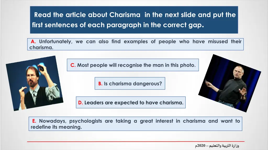 read the article about charisma in the next slide