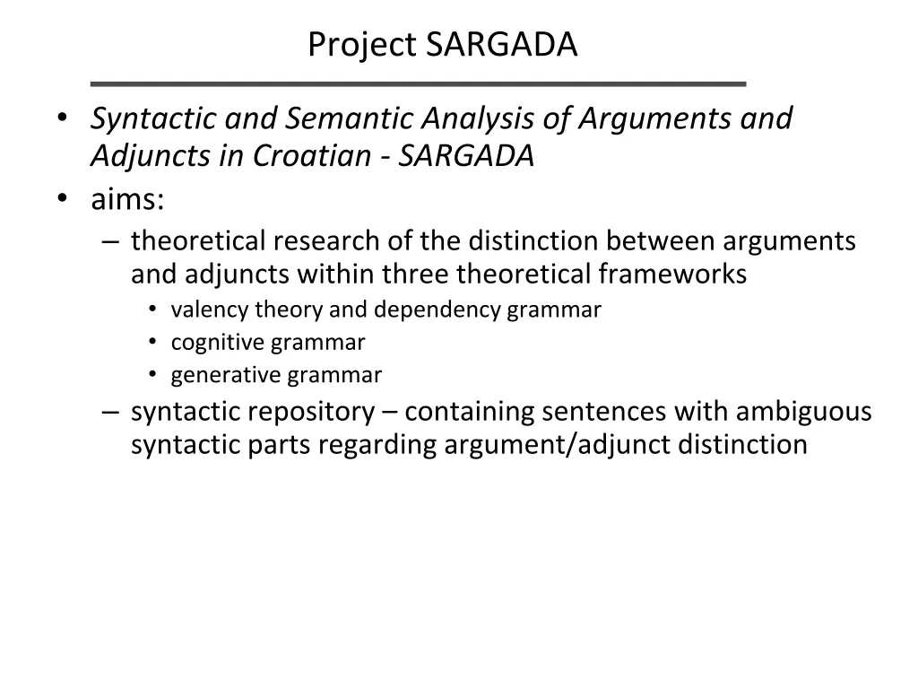 project sargada