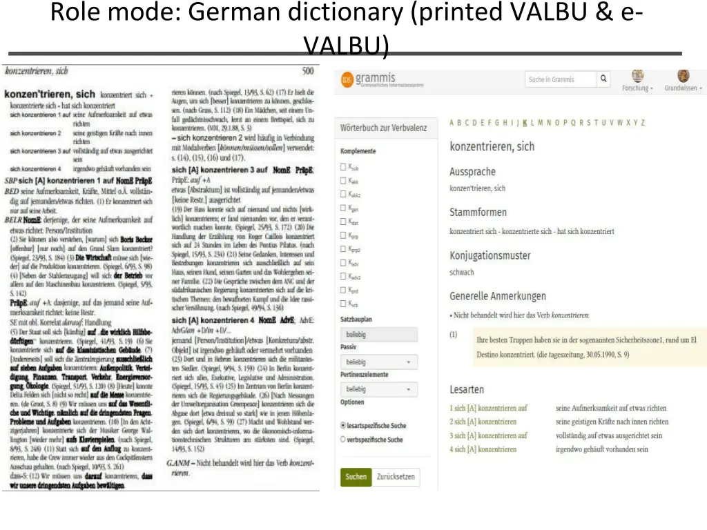 role mode german dictionary printed valbu e valbu