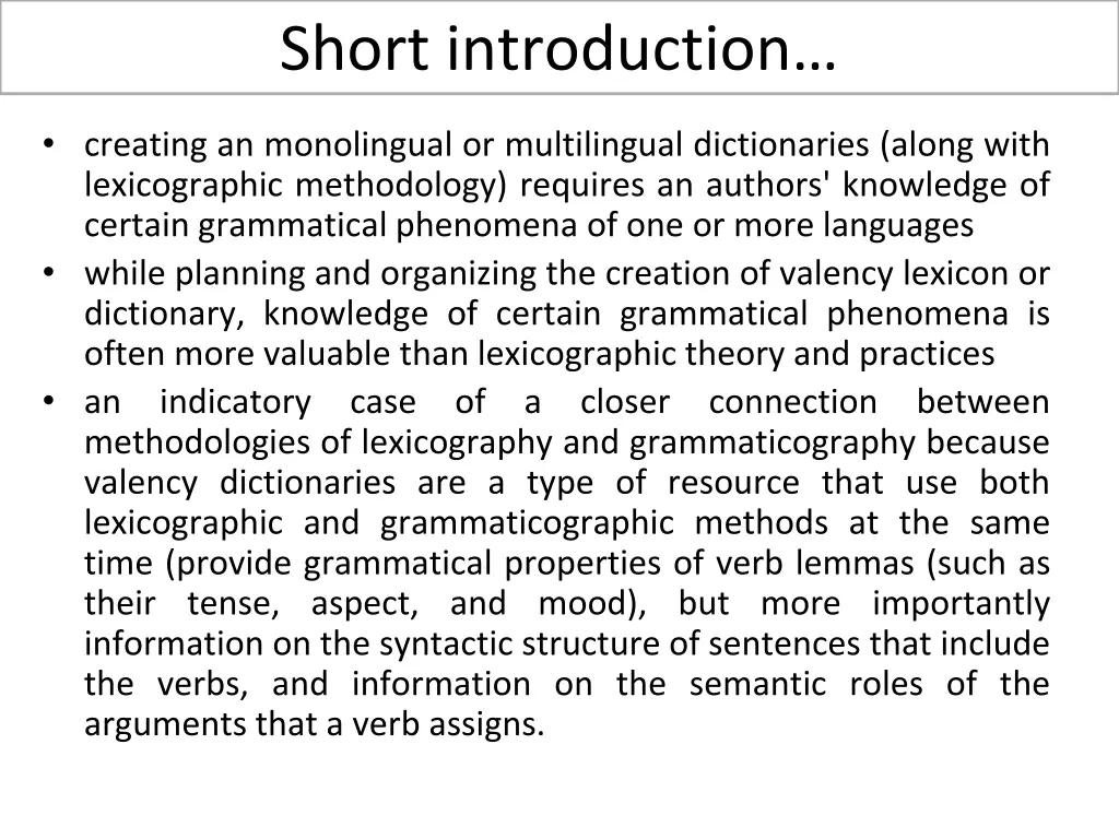 short introduction