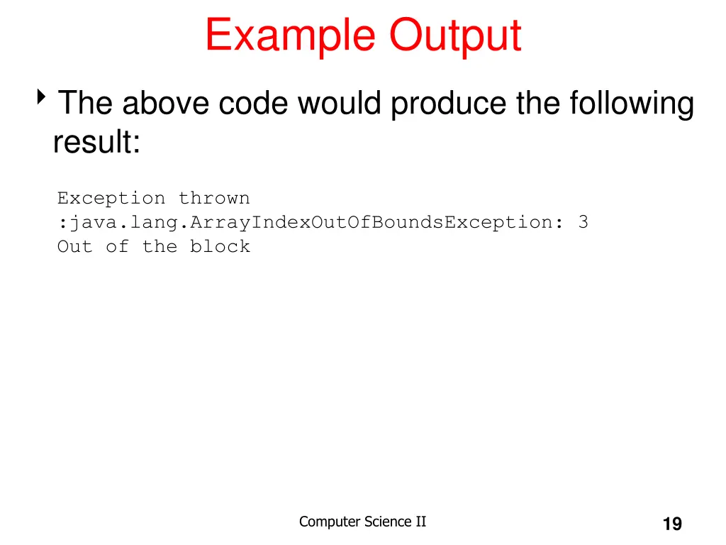 example output