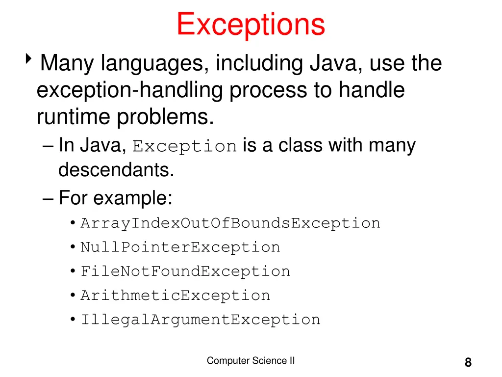 exceptions 1