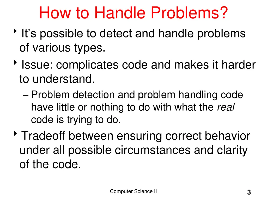 how to handle problems it s possible to detect