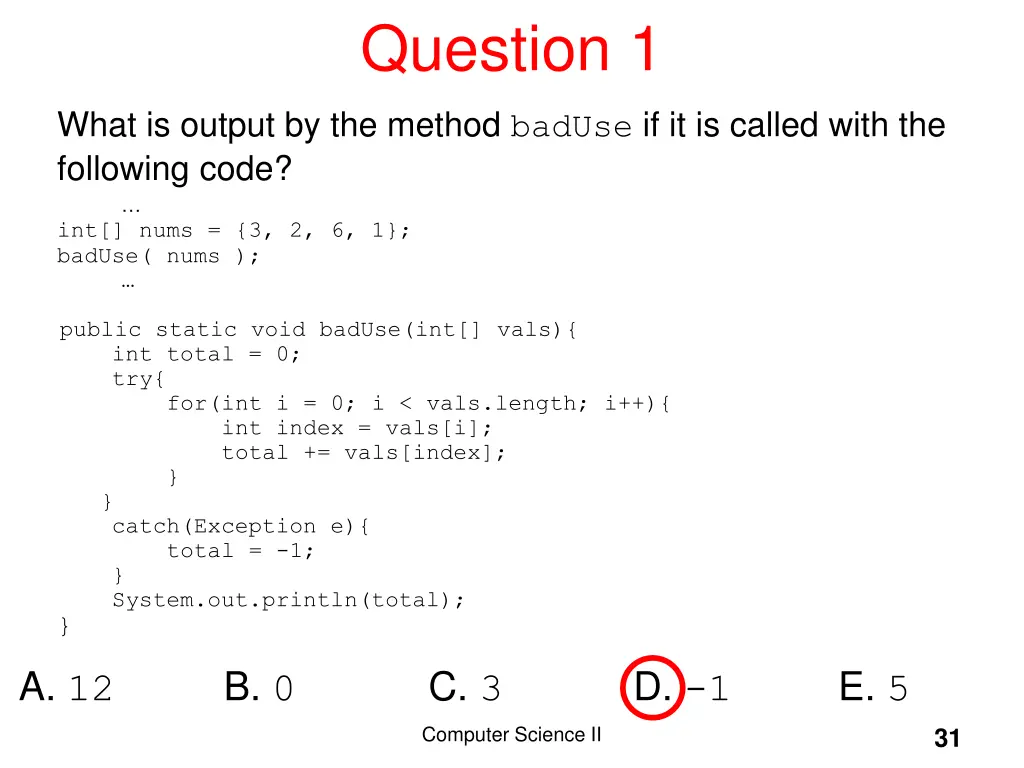 question 1 1