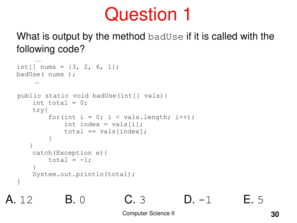 question 1