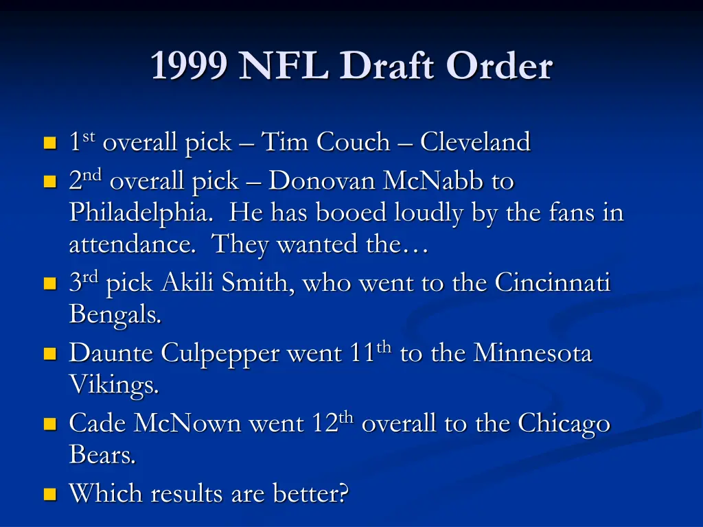 1999 nfl draft order