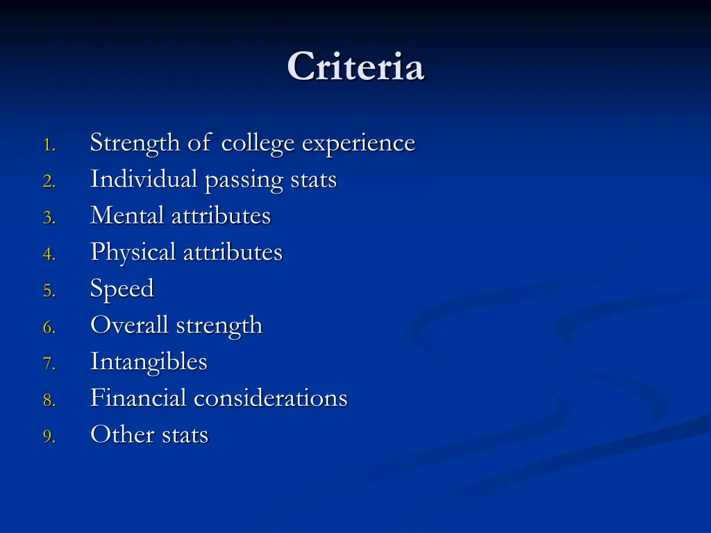 criteria