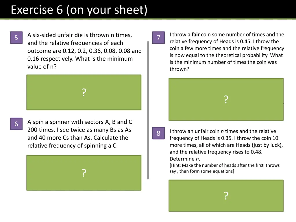 exercise 6 on your sheet 1