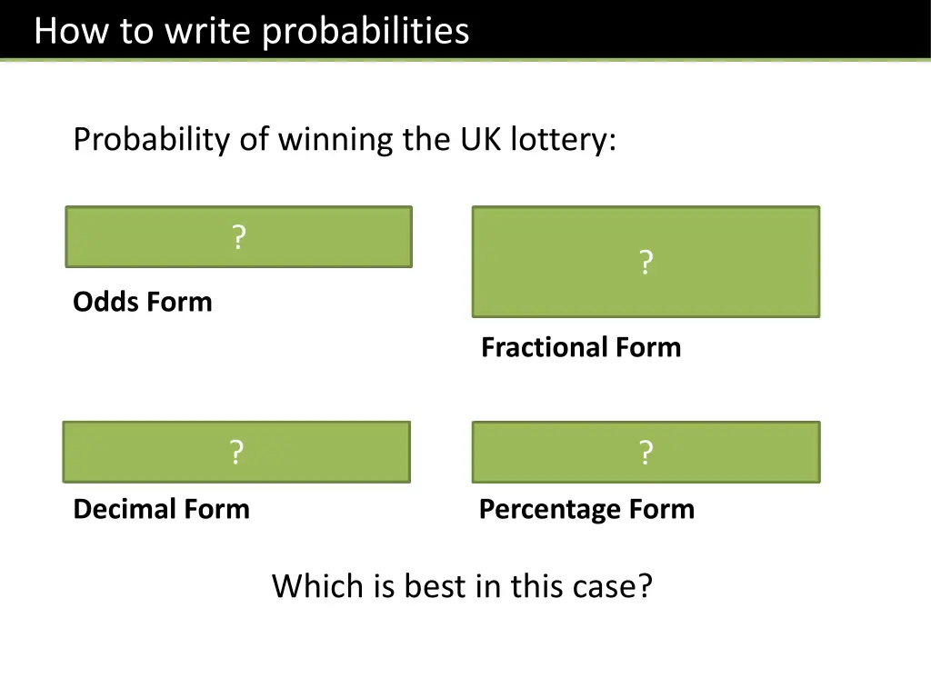 how to write probabilities