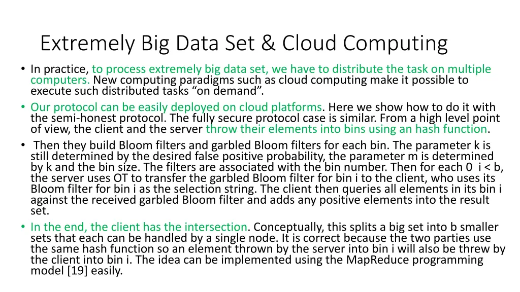 extremely big data set cloud computing