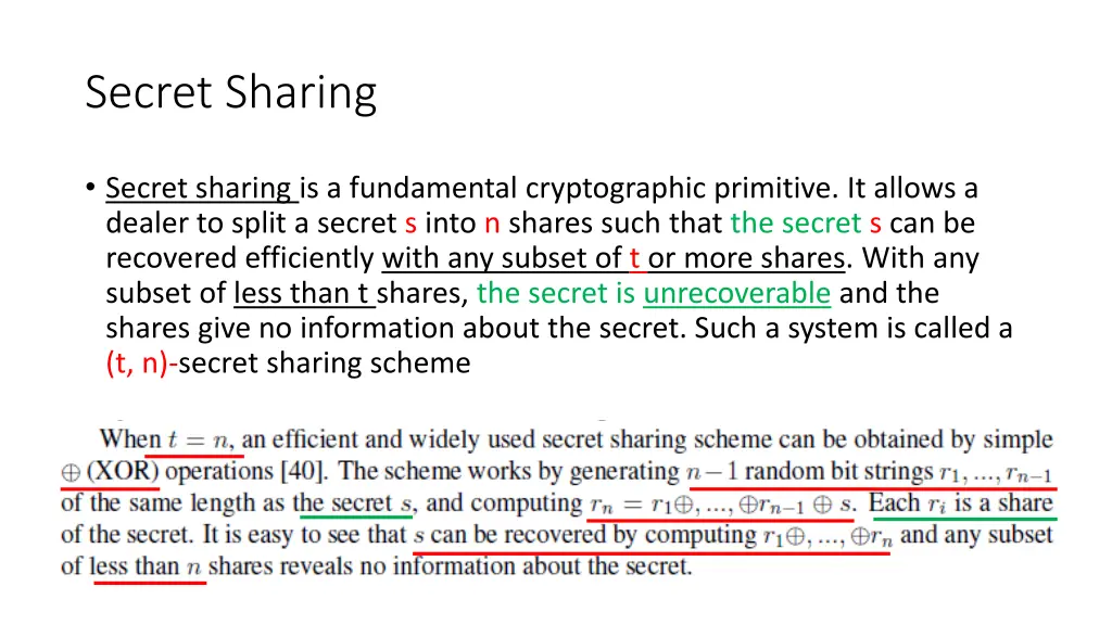 secret sharing