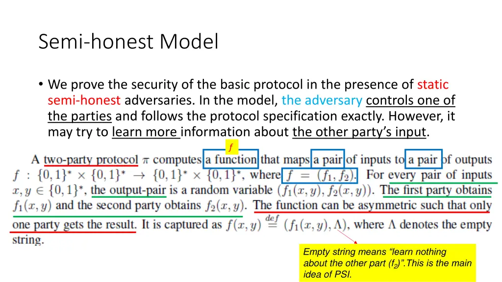 semi honest model