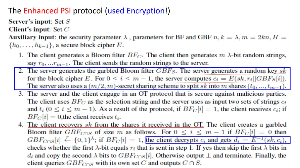 the enhanced psi protocol used encryption