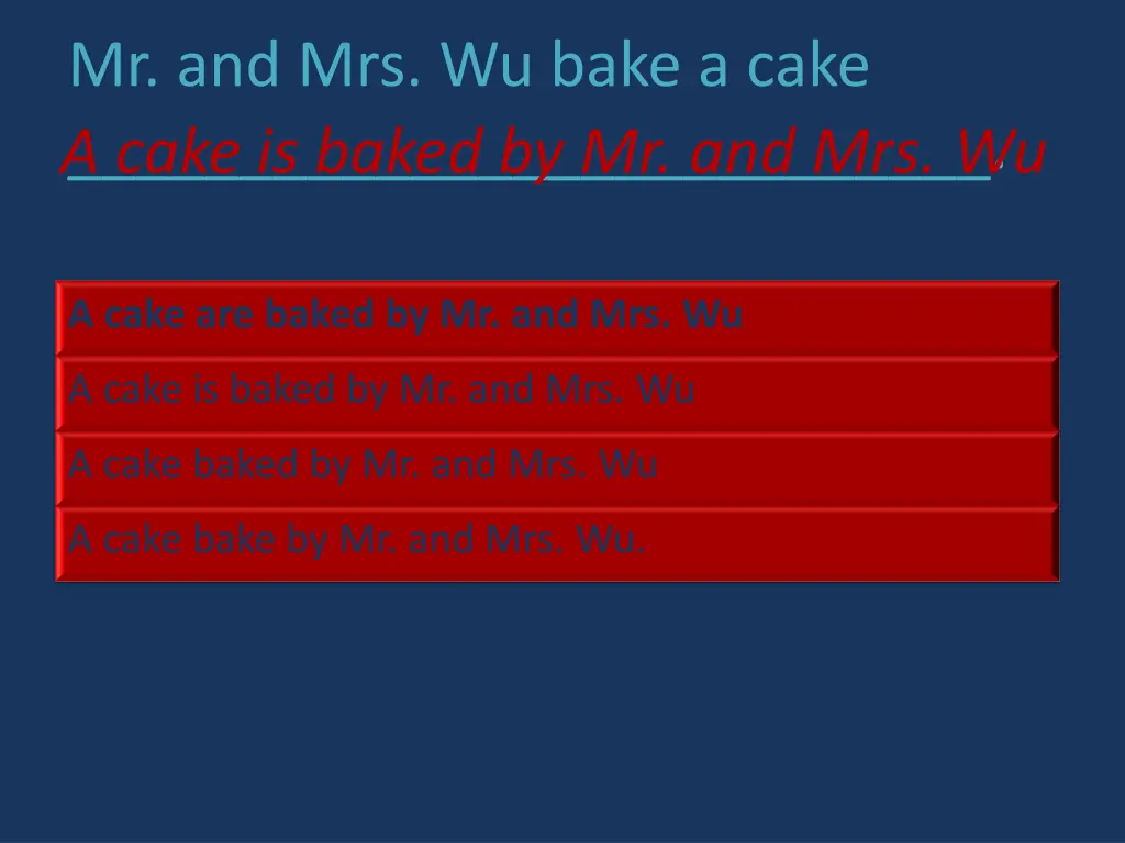 mr and mrs wu bake a cake a cake is baked