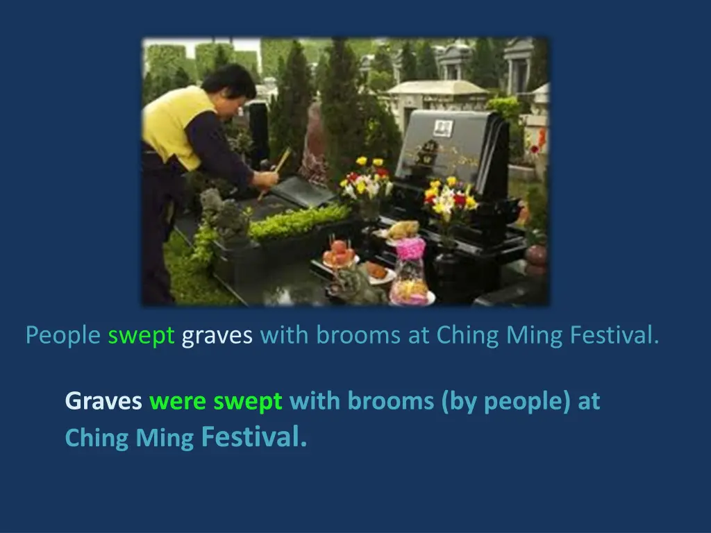 people swept graves with brooms at ching ming