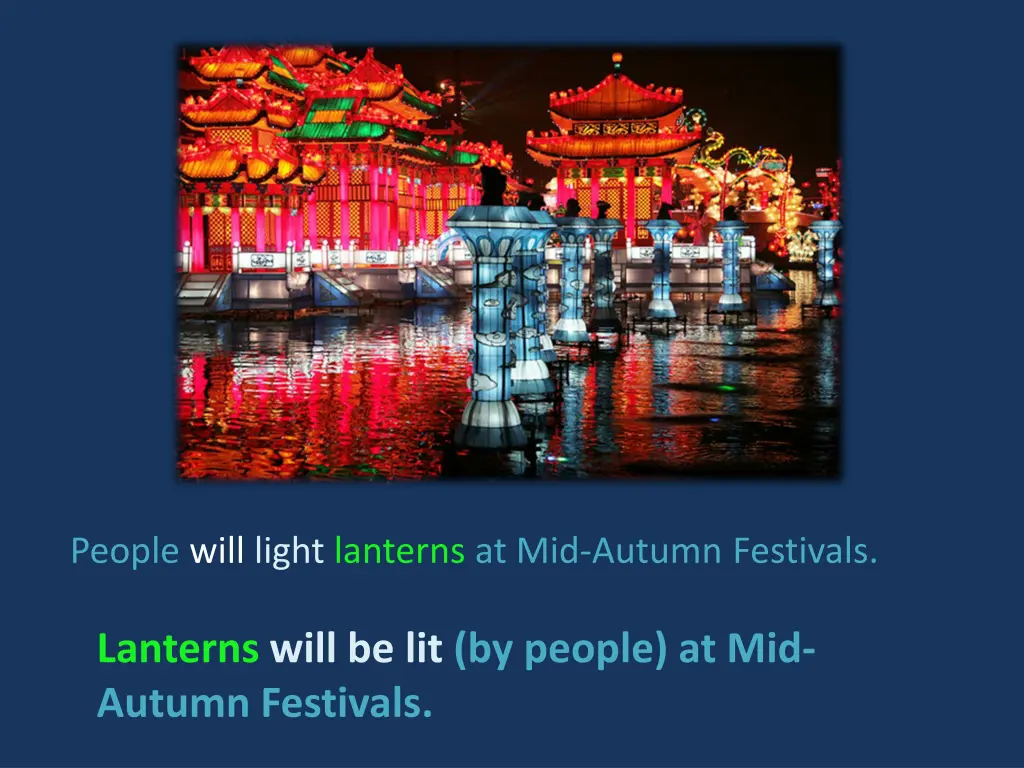 people will light lanterns at mid autumn festivals