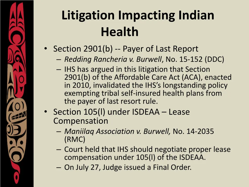 litigation impacting indian health section 2901