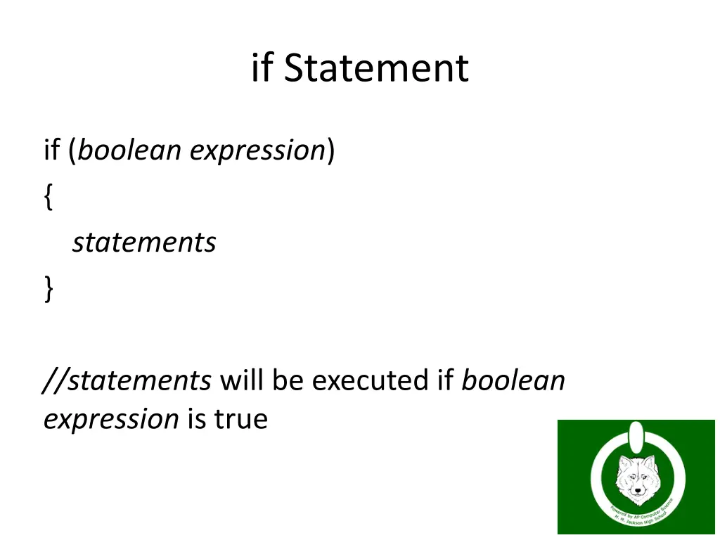 if statement