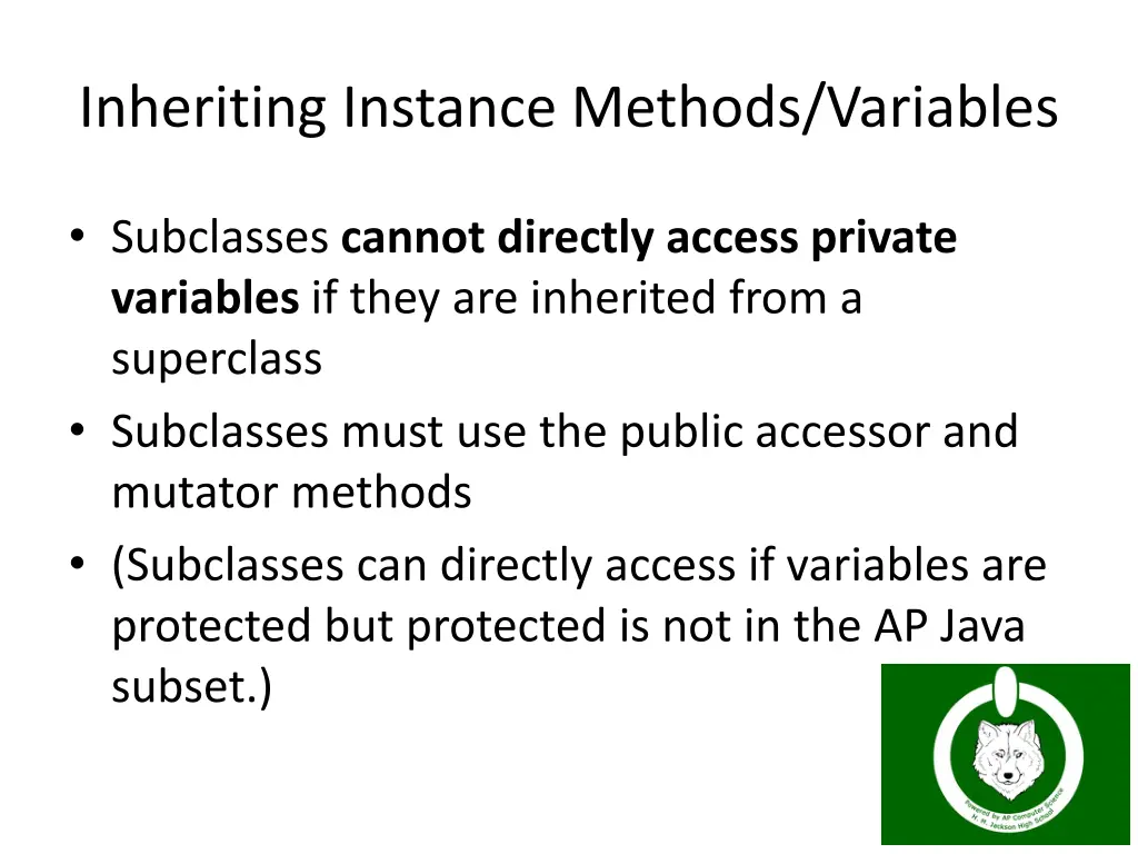 inheriting instance methods variables