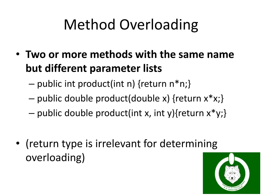 method overloading