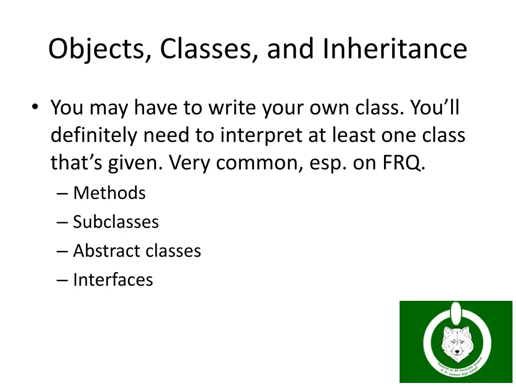 objects classes and inheritance