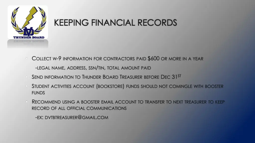 keeping financial records