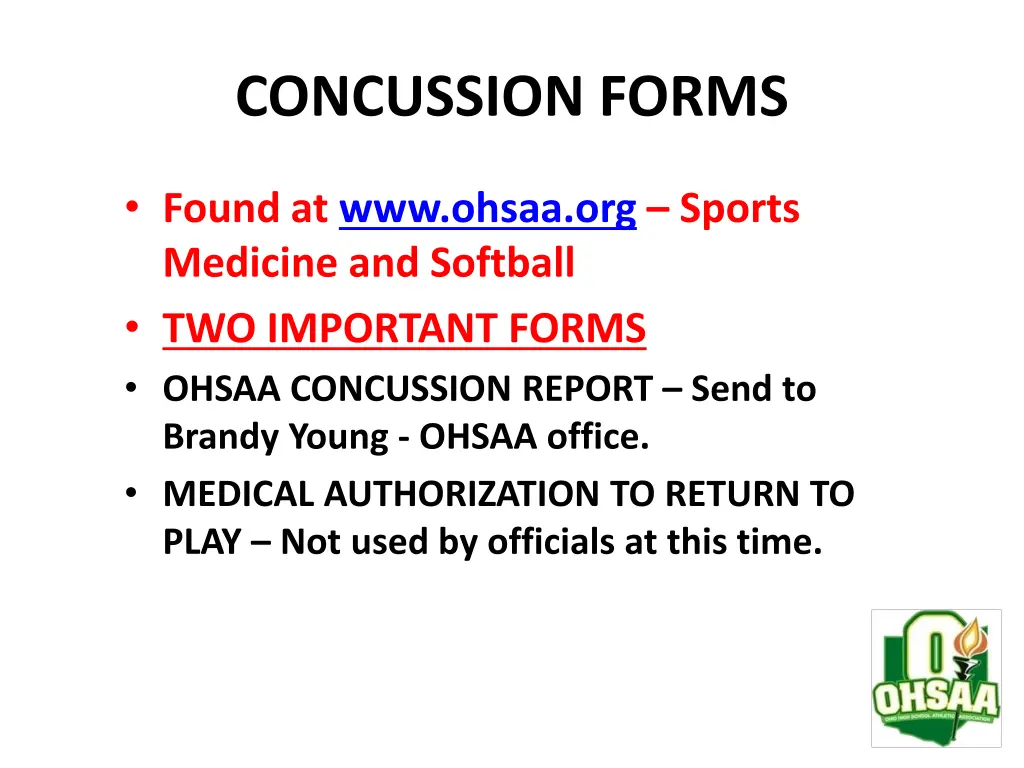 concussion forms