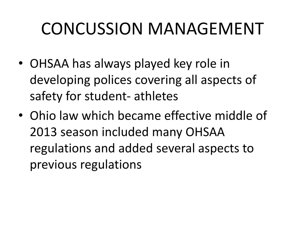 concussion management