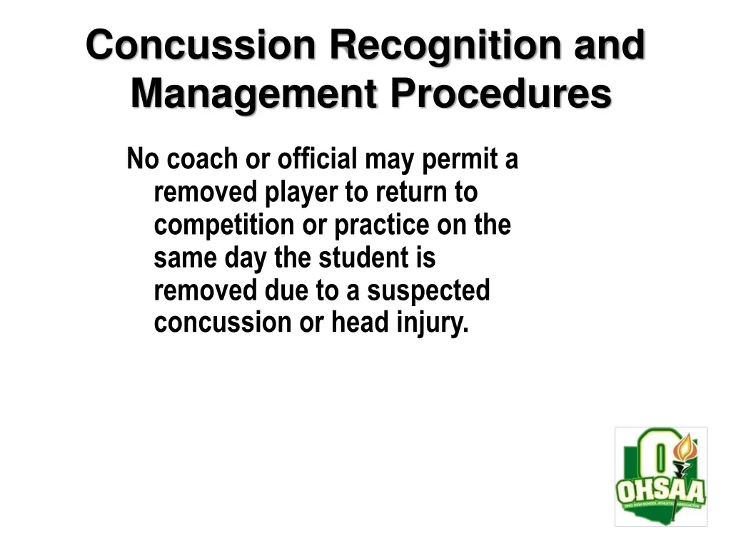 concussion recognition and management procedures 1