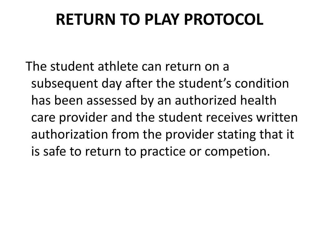 return to play protocol 1