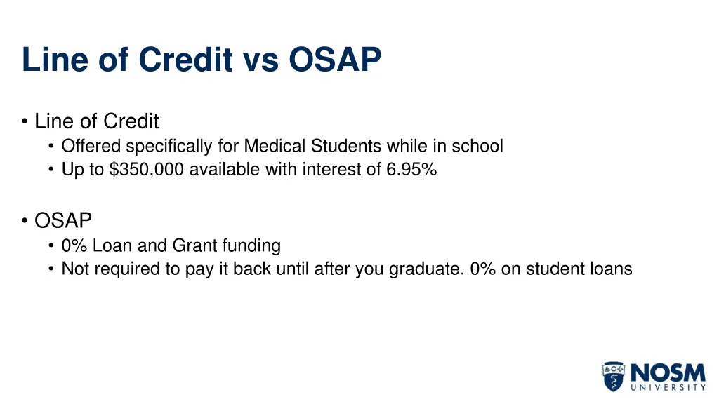 line of credit vs osap