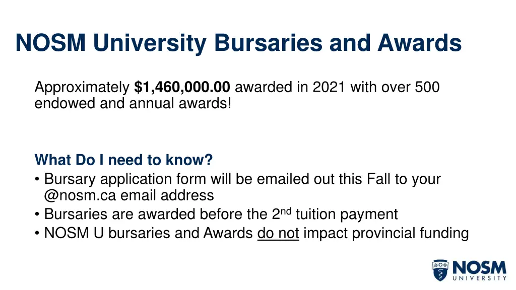 nosm university bursaries and awards