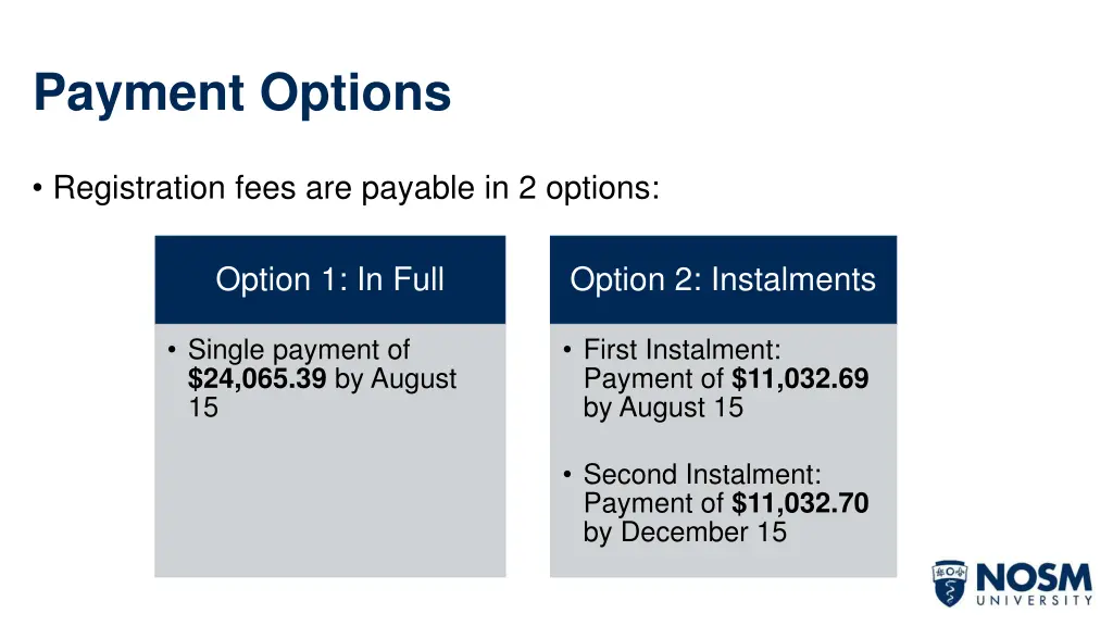 payment options