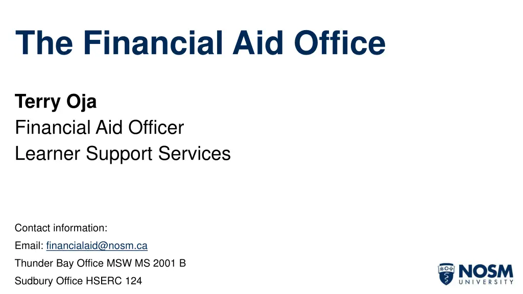 the financial aid office