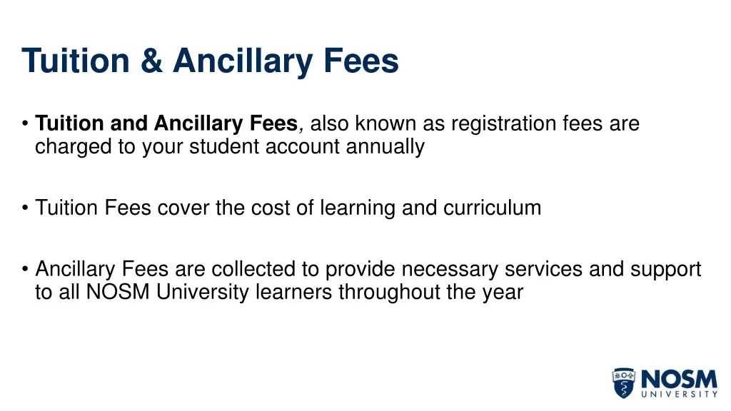 tuition ancillary fees